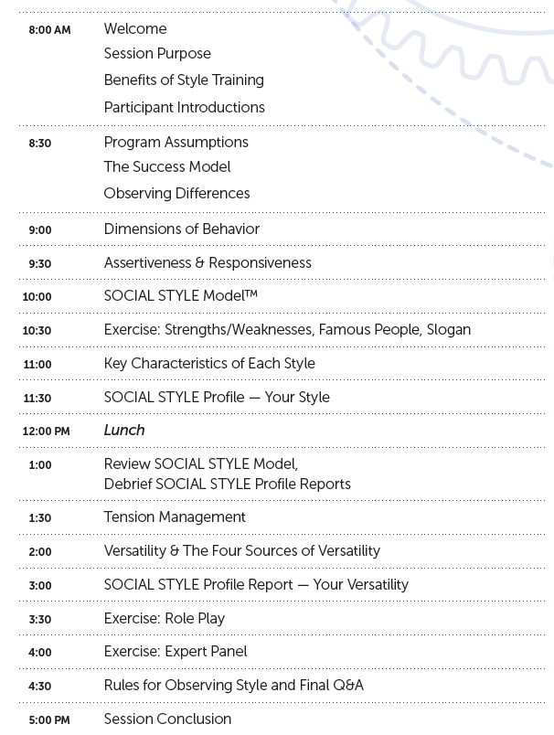 Social Syles One Day Workshop